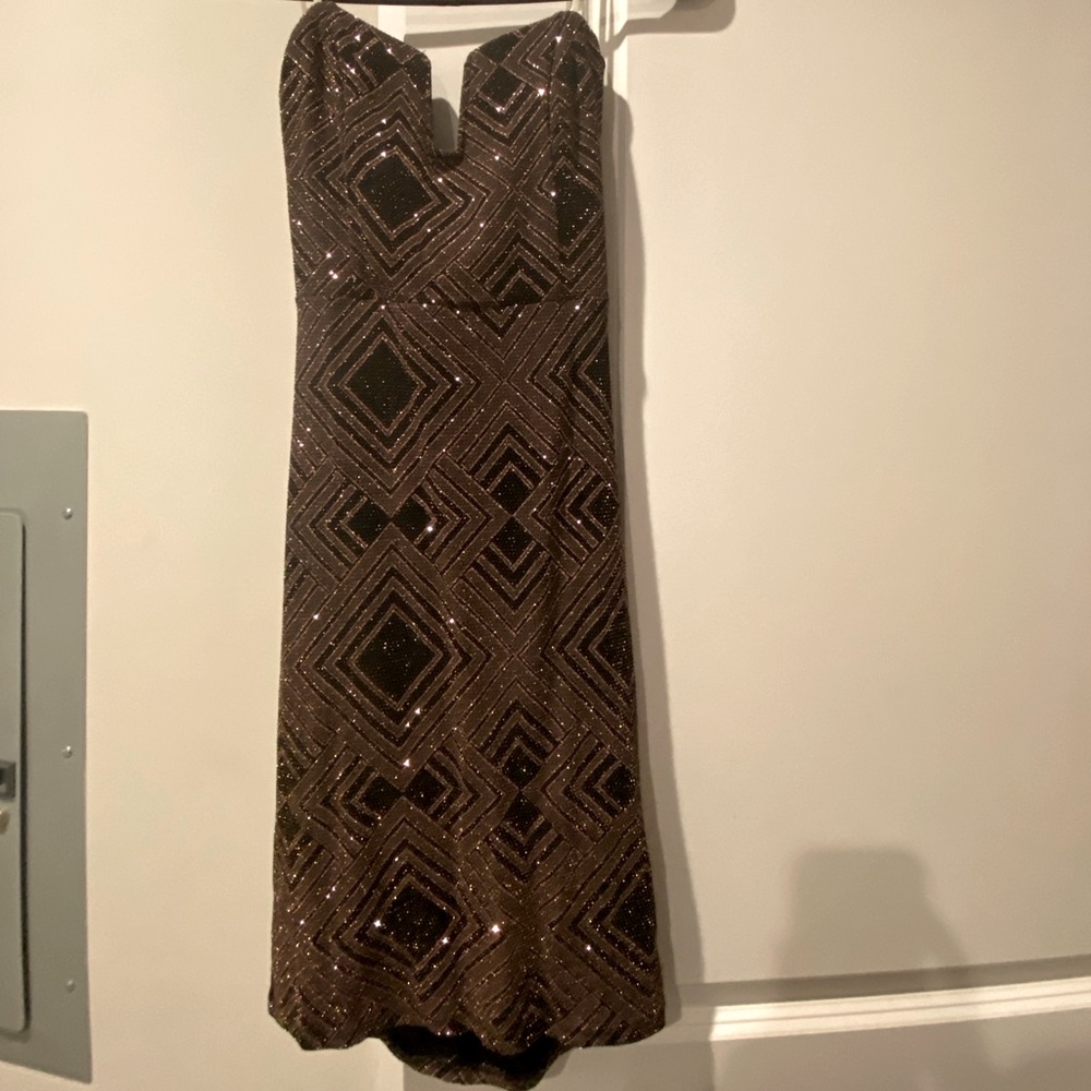 Sparkling gold and black mini dress, size small